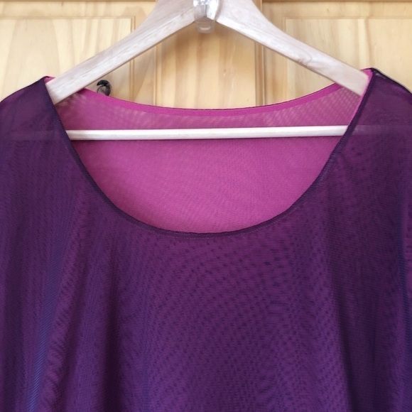 Avon Reversible Mesh Shirred Lettuce Hem Top size XL - Picture 5 of 8